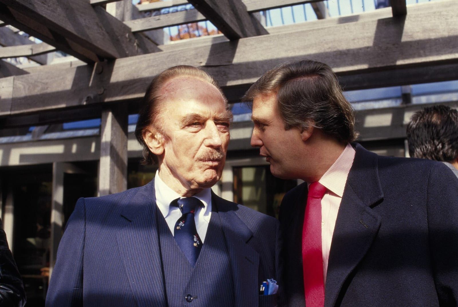 Fred Trump and Donald Trump at Wollman Rink, New York, November 1986